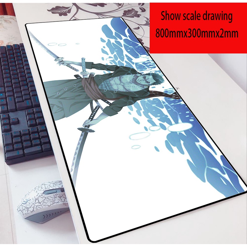 Miếng Lót Chuột Và Bàn Phím Chơi Game Cỡ Lớn 80x30cm In Hình Anime One Piece Độc Đáo Tiện Dụng