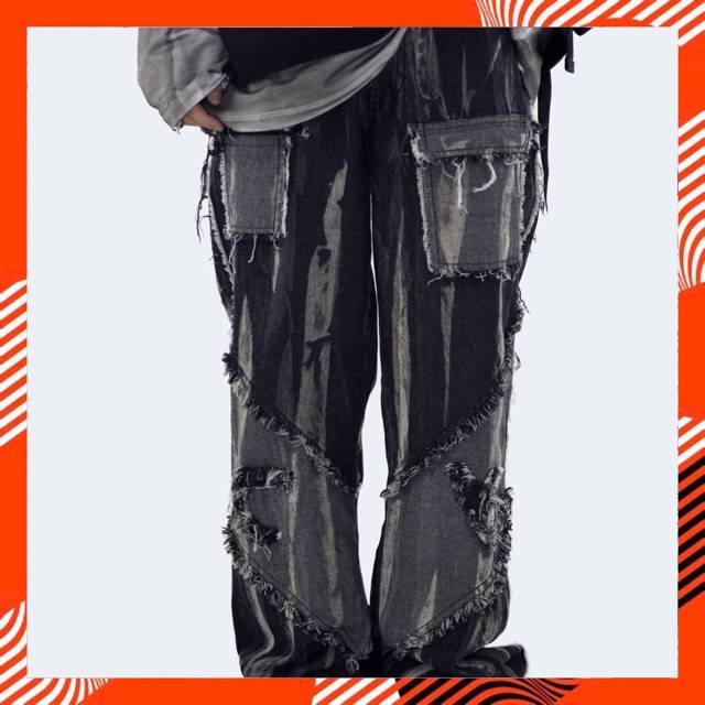 [CÓ SẴN] Quần Jeans Rách Phối màu | BigBuy360 - bigbuy360.vn