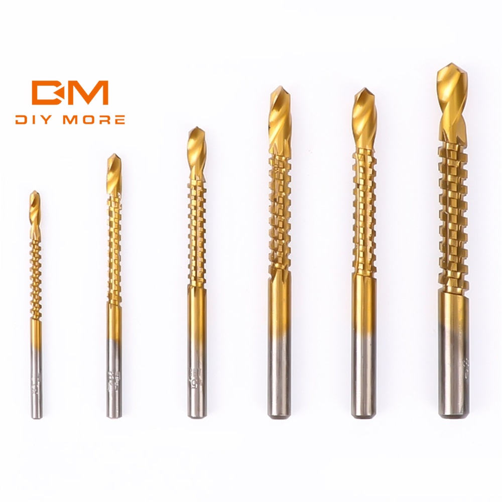 Bộ 6 mũi khoan xoắn ốc DIYMORE 3~8mm dùng cho máy khoan gỗ diy