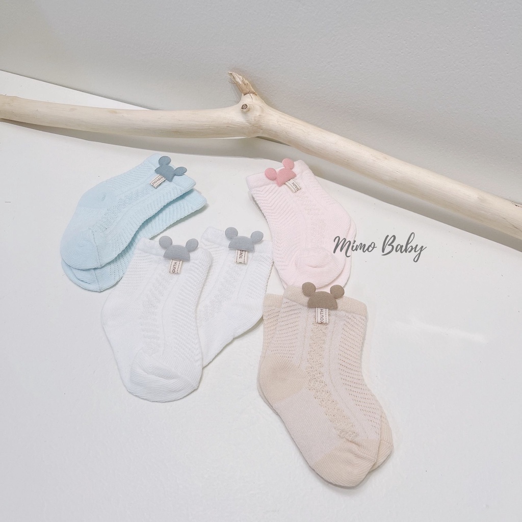 Tất lưới cao cổ gắn hình dễ thương cho bé T28 Mimo baby