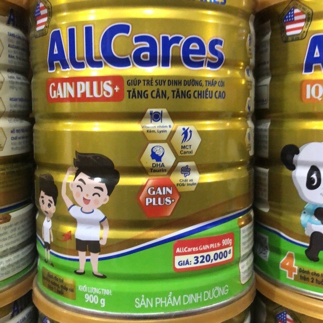 Sữa bột ALLCARES GAIN lon 900g (dành cho người gầy )