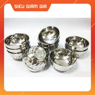 Cung cấp sỉ lẻ combo 10 Bát cơm inox xoắn 2 lớp hàng chuẩn đẹp dễ dùng