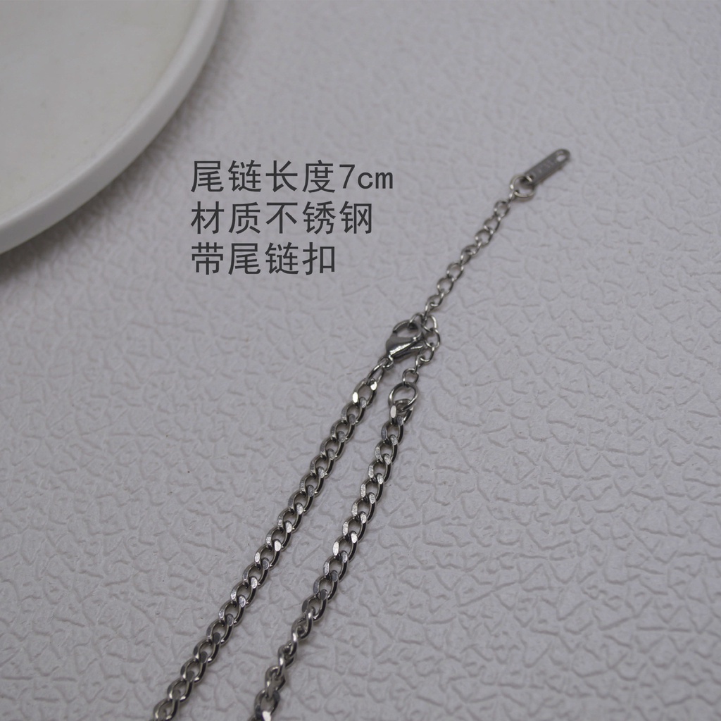 Vòng cổ Thép Titan Mặt Mèo Phản Quang Phong Cách Âu Mỹ