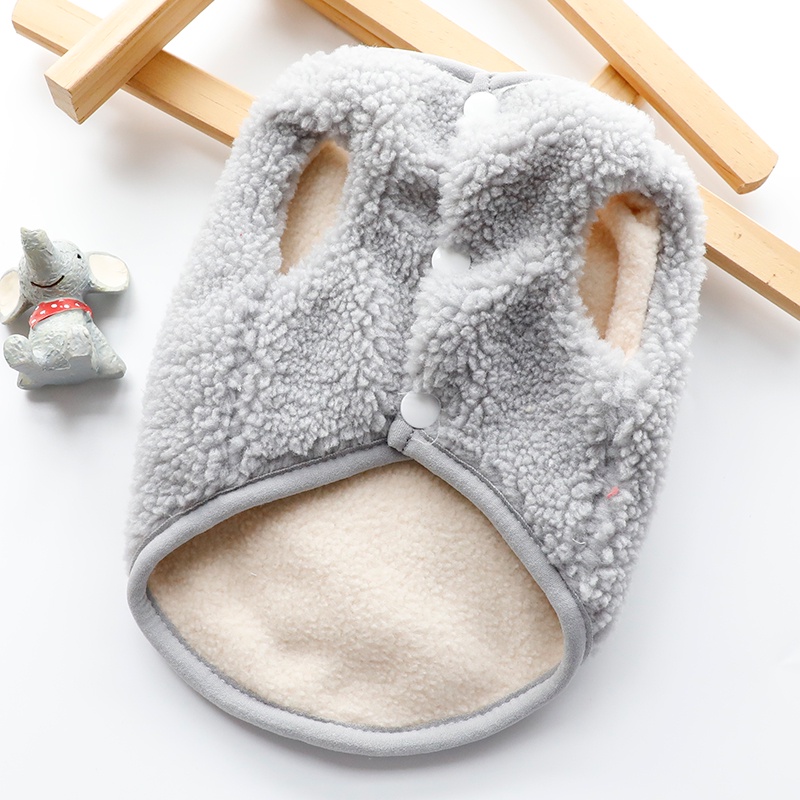 Áo Khoác Cotton Dày Không Tay In Hoạt Hình Dễ Thương Thời Trang Thu Đông Cho Thú Cưng