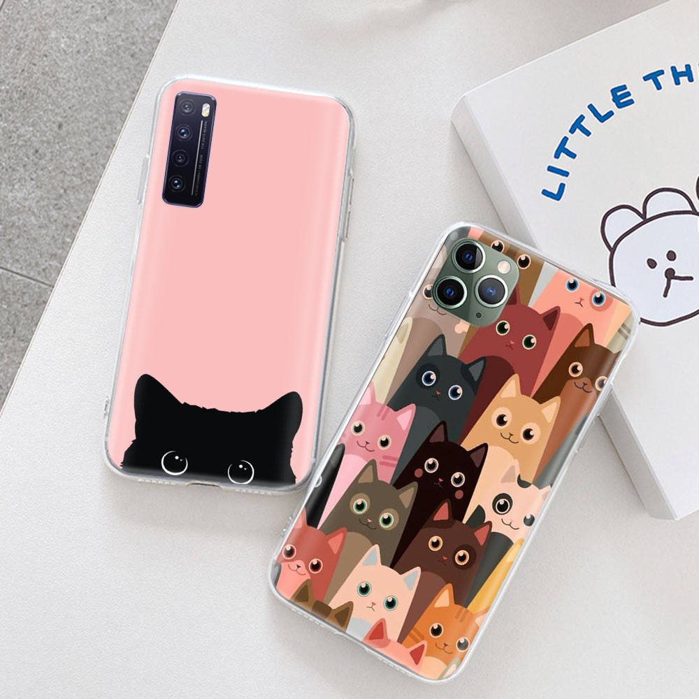 Ốp Điện Thoại Dẻo Trong Suốt Họa Tiết Chú Mèo Dễ Thương Cho Motorola Moto E6 E5 E4 Play E7 Plus E6S 2020 Vm3