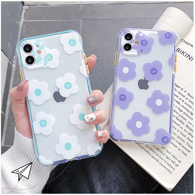 Ốp iphone - Ốp lưng Hoa nhí xanh tím trong 4 góc 6s/6splus/7/8/7plus/8plus/x/xs/xsmax/11/11promax - Awifi Case V5-1 | BigBuy360 - bigbuy360.vn