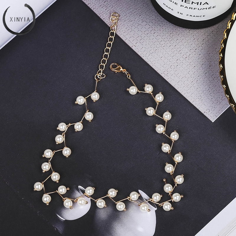 Dây chuyền đính ngọc trai kiểu dáng Hàn Quốc thời trang cho nữ