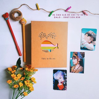 Album 200 Ảnh 7x10 cm Bìa Giấy Cứng Kraft Cao Cấp - Bìa Hình Cá Voi - Nhân In Ảnh