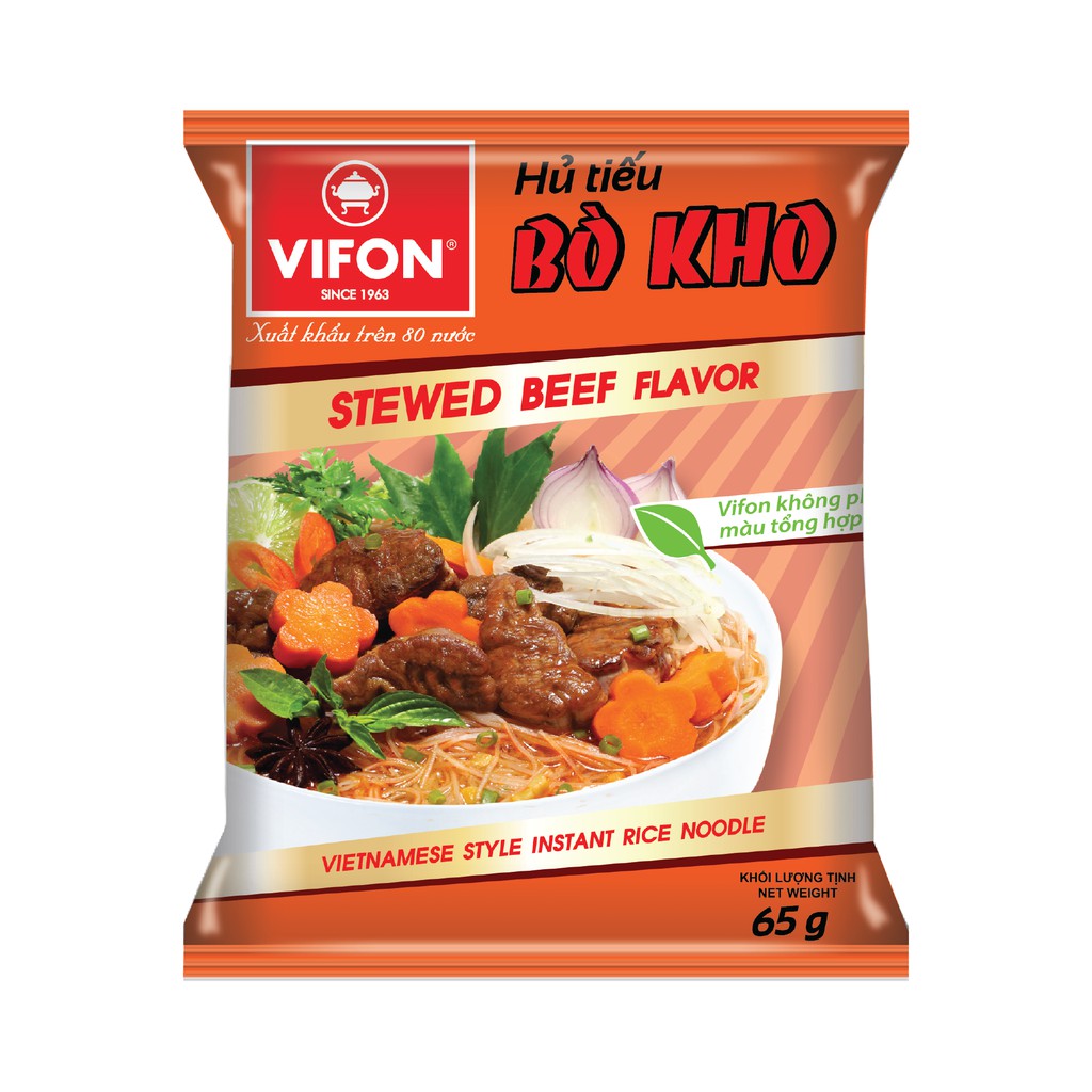 Thùng 30 Gói Hủ Tiếu Bò Kho VIFON 65g/Gói