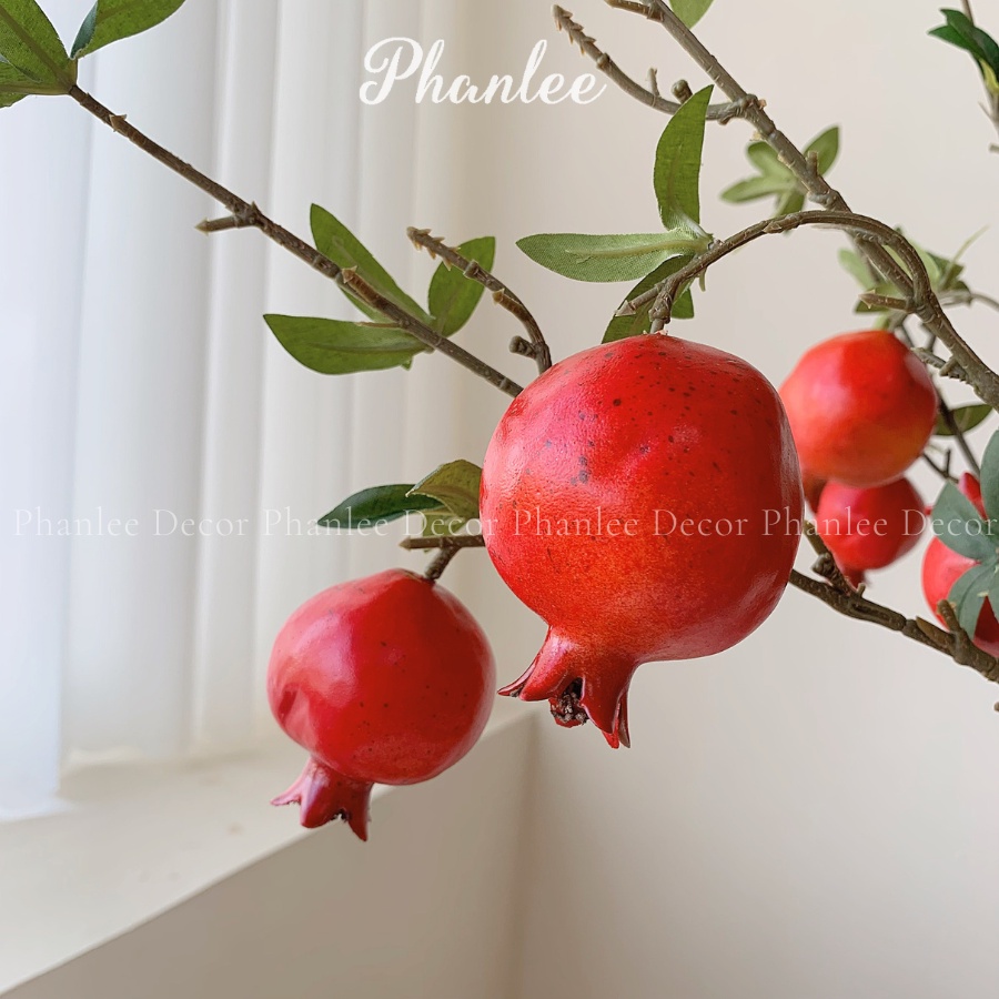 Lựu giả quả to tròn có đốm trang trí đa tính năng Phanlee
