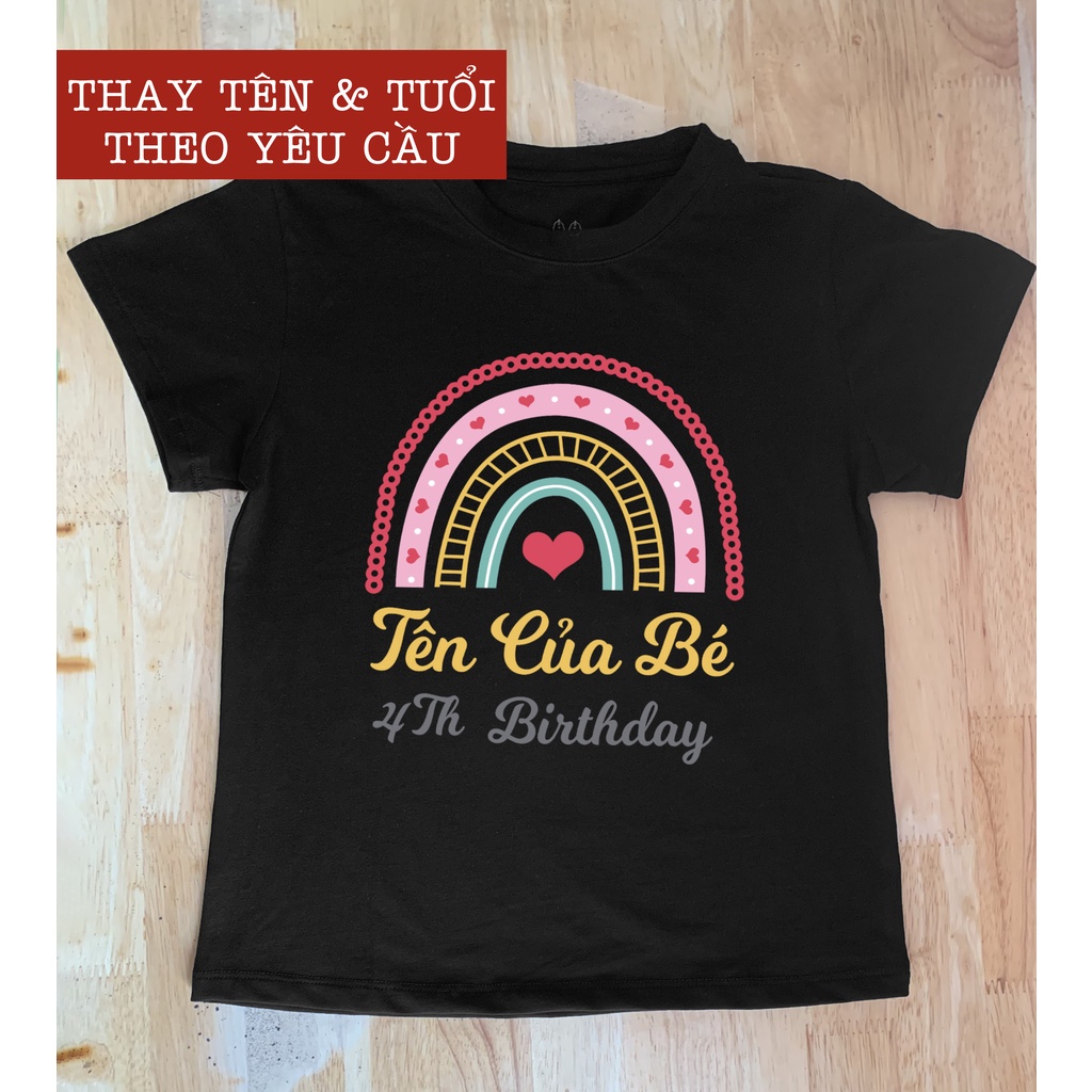 Áo Thun In Thiết Kế Theo Tên và Tuổi của Bé, Vải Cotton Đẹp Cao Cấp, Áo Phông Quà Tặng Sinh Nhật Cho Bé