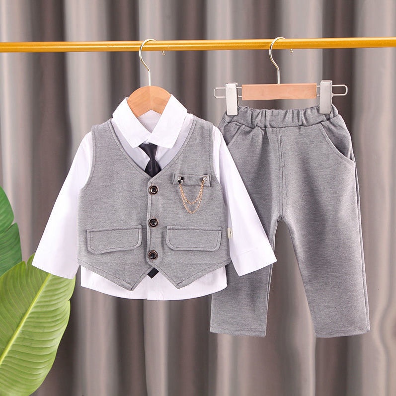 Bộ Đồ Thời Trang Xuân Thu Gồm 2 Món Dễ Thương Cho Bé Trai 3-4 Tuổi