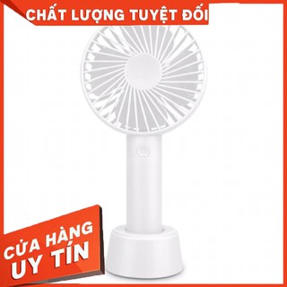 Quạt mini tích điện cầm tay có đế 3 tốc độ