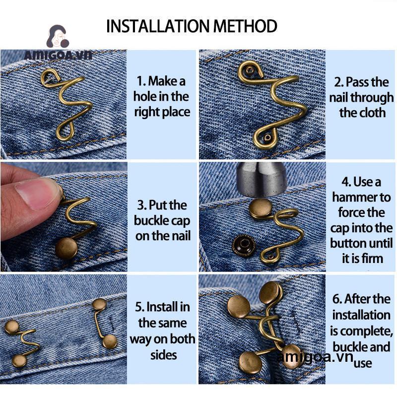 ✨✨Khóa thắt lưng gắn quần jean có thể tháo rời được cho nam nữ