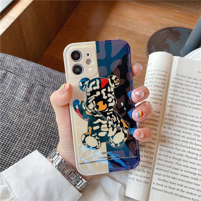 Ốp điện thoại hình gấu hoạt hình cho iPhone11 12promax 13 13Pro Dual Xs Xr XsMax 7 8P