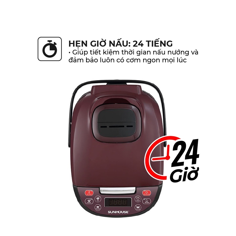 [Mã ELHADEV giảm 4% đơn 300K] [BẢO HÀNH 12 THÁNG] Nồi cơm điện tử SUNHOUSE 1.8L SHD8909