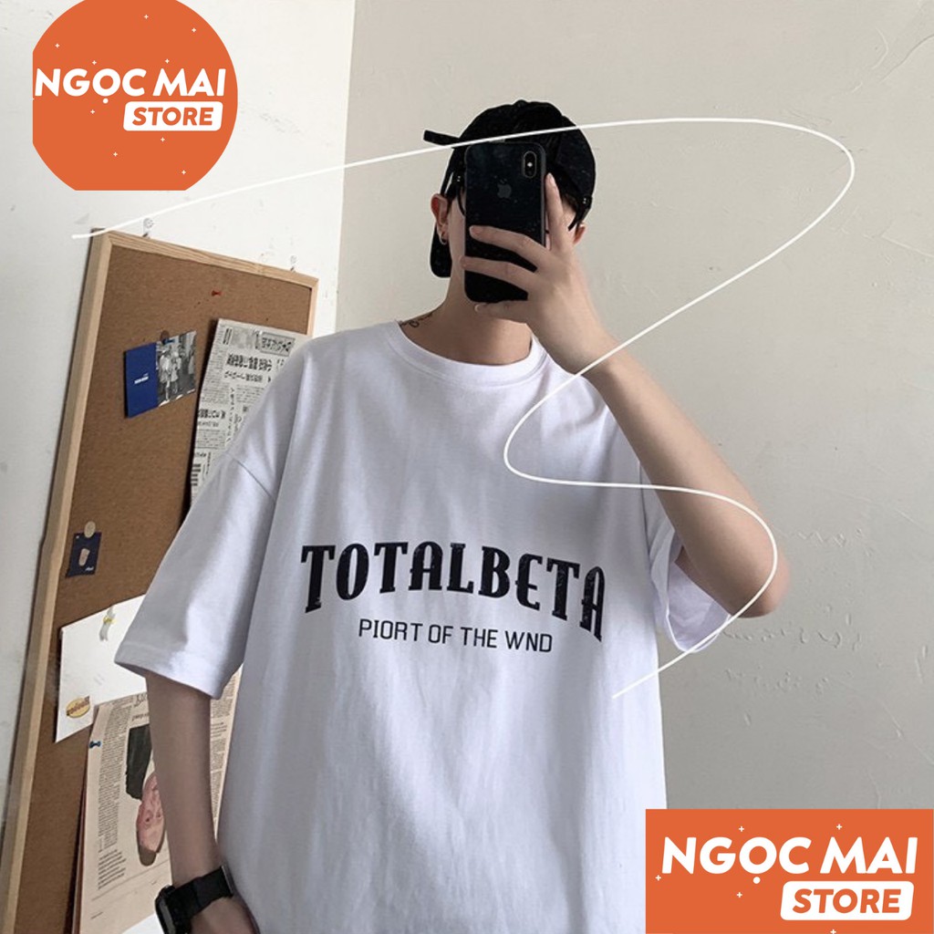 Áo Thun Nam Nữ Unisex Tay Lỡ Cổ Tròn From Rộng Hình Chữ | Áo Phông Tay Lỡ Freesize 38-70kg, Thun Cotton | Ngọc Mai Store