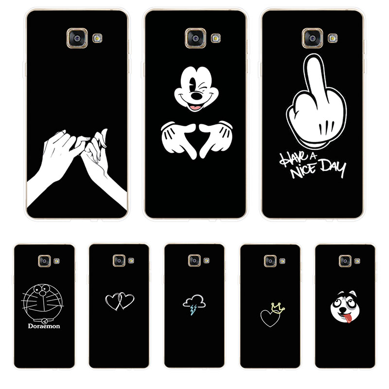 Ốp Lưng Samsung Galaxy A3 A5 A7 2016 2017 TPU mềm Case Cá tính đen tuyền Two