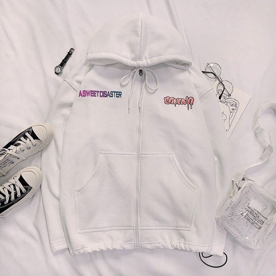 Áo khoác Hoodie nỉ nam nữ form rộng Sweet Banawa Freesize mặc vừa từ 40-65kg Molly Fashion | BigBuy360 - bigbuy360.vn