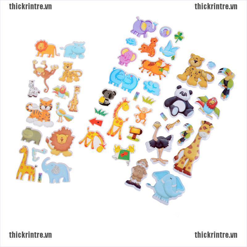 <Hot~new>Kids Toys Cartoon Cute Animals Zoo 3D Stickers Children Girls Boys PVC Stickers