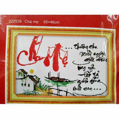 Tranh Thêu Chữ Thập Cha Mẹ 222539-65×46cm
