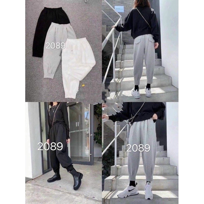 Quần thể thao ly gấu chất da cá, Quần jogger nữ cạp chun QS025 - NhiNhiShop