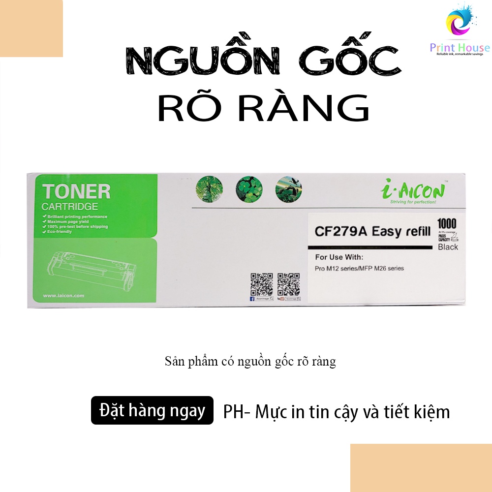 Hộp mực Cartridge 79A  dùng cho máy in HP CANON laser thương hiệu I-Aicon dung lượng 2500 t