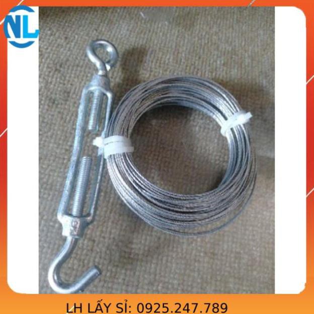 20m dây cáp lụa chịu lực 1 ly tặng kèm 1 tăng đơ NAM LONG CHÂU