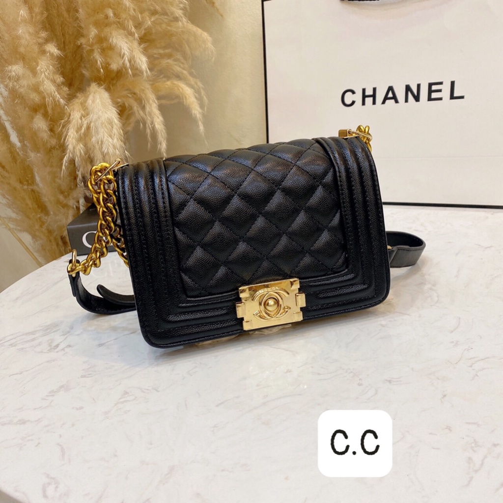 Túi boy chanel đen ❤️FREE SHIP❤️ túi xách nữ quai xích hàng da quảng châu cao cấp , đeo vai đeo chéo.B300