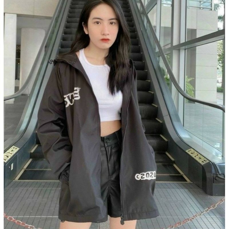 Áo Khoác dù 2 lớp có cổ Unisex, Áo Khoác Dù Ullzang Nam Nữ From Rộng Freesize