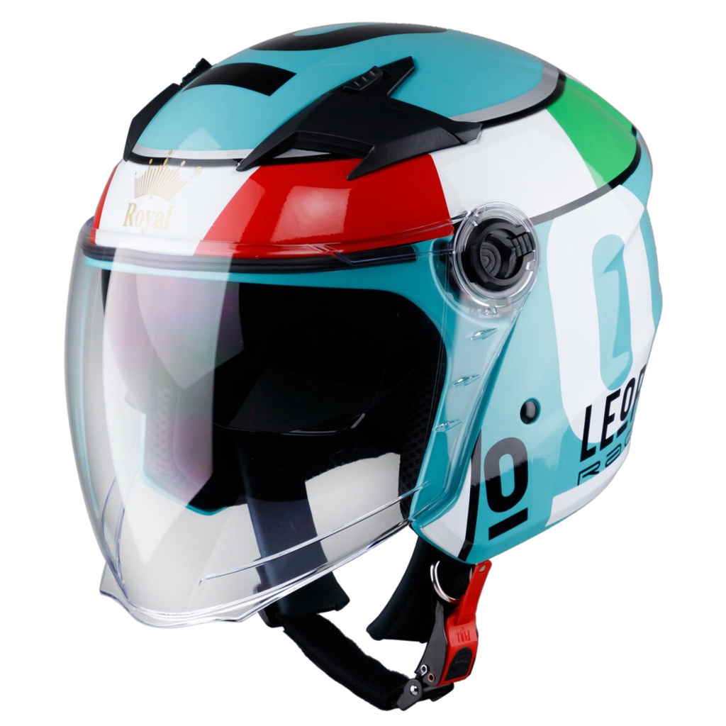 Mũ bảo hiểm 3/4 Royal 2 kính M268 Tem Các Loại - Ốp tai tháo rời, lót lưới kháng khuẩn