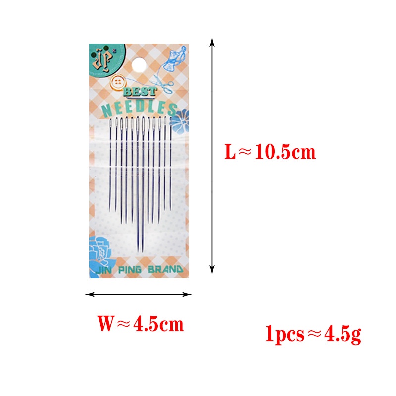 12 cái Gia dụng Thủ công Tự làm Nguồn cung cấp May vá bằng tay Bộ Kim Tự Chỉ Kim May Ghim Thêu Kim Móc