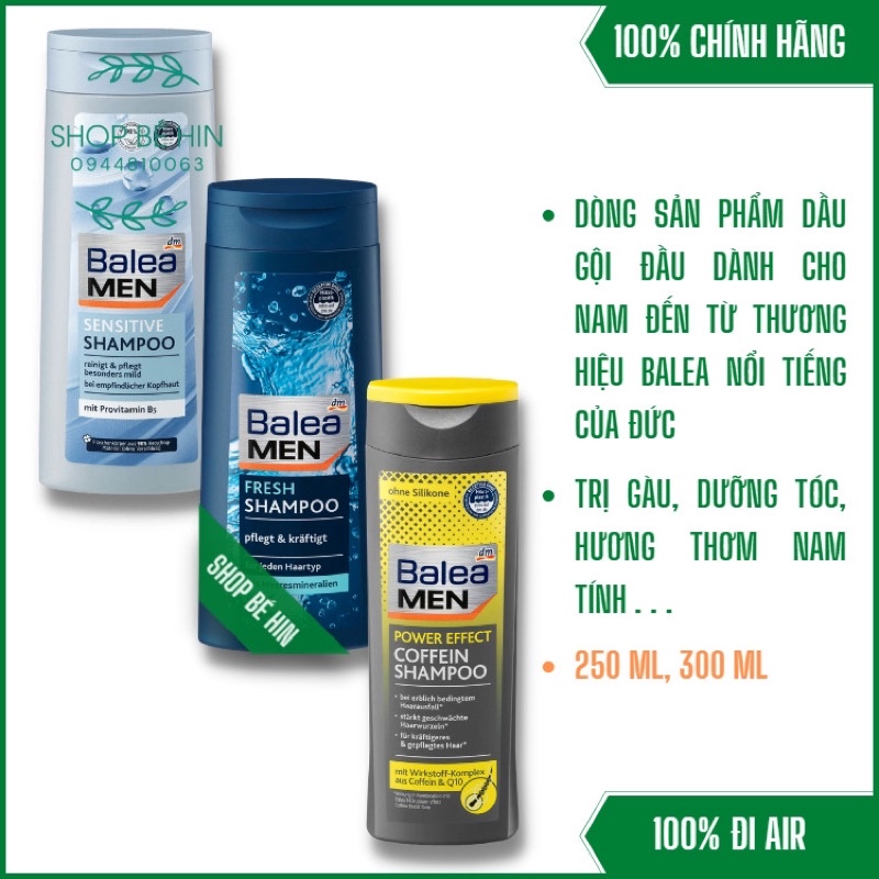 Sữa tắm dầu gội Balea Men dành cho nam, hương thơm nam tính quyến rũ, Hàng Đức chính hãng