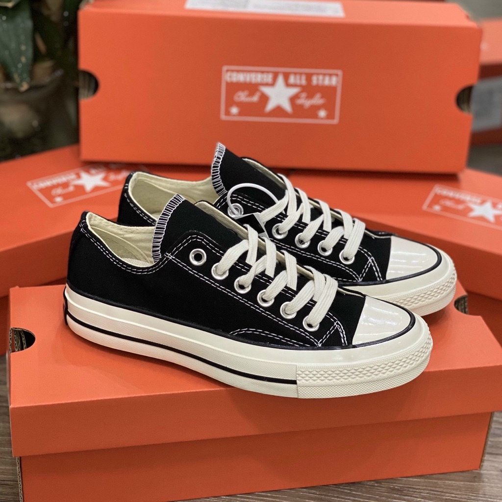 Giày cv 1970s cổ cao cổ thấp nam nữ màu đen trắng, giày thể thao bata vải canvas chất lượng cao full box
