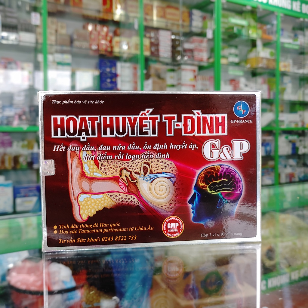 Hoạt huyết tiền đình G&P, t đình GP, hỗ trợ giảm mất ngủ kéo dài, chóng mặt ù tai