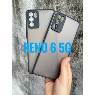 Ốp lưng nhám cho Oppo Reno 6 5G viền dẻo chống sốc, bảo vệ Camera (đen)