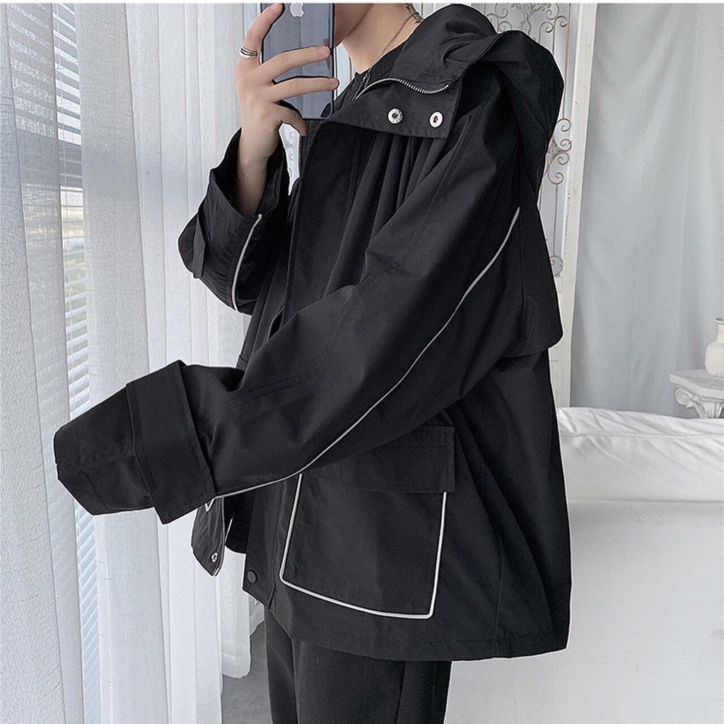 Áo khoác dù trơn sọc 2 lớp unisex form rộng phong cách hàn quốc đẹp | HD2000SHOP | WebRaoVat - webraovat.net.vn