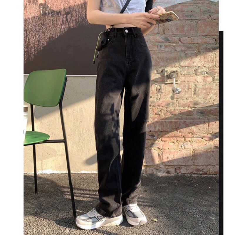 quần jean nữ màu đen dáng xuông màu đen hot nhất 2022 jeanTH | BigBuy360 - bigbuy360.vn