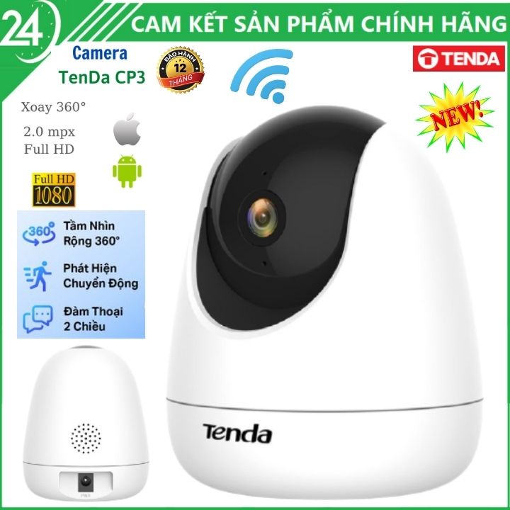 Camera IP Wifi Tenda CP3 Full HD 1080P 360° , Full HD 1080P , Đàm Thoại 2 Chiều , Theo Dõi Chuyển Động