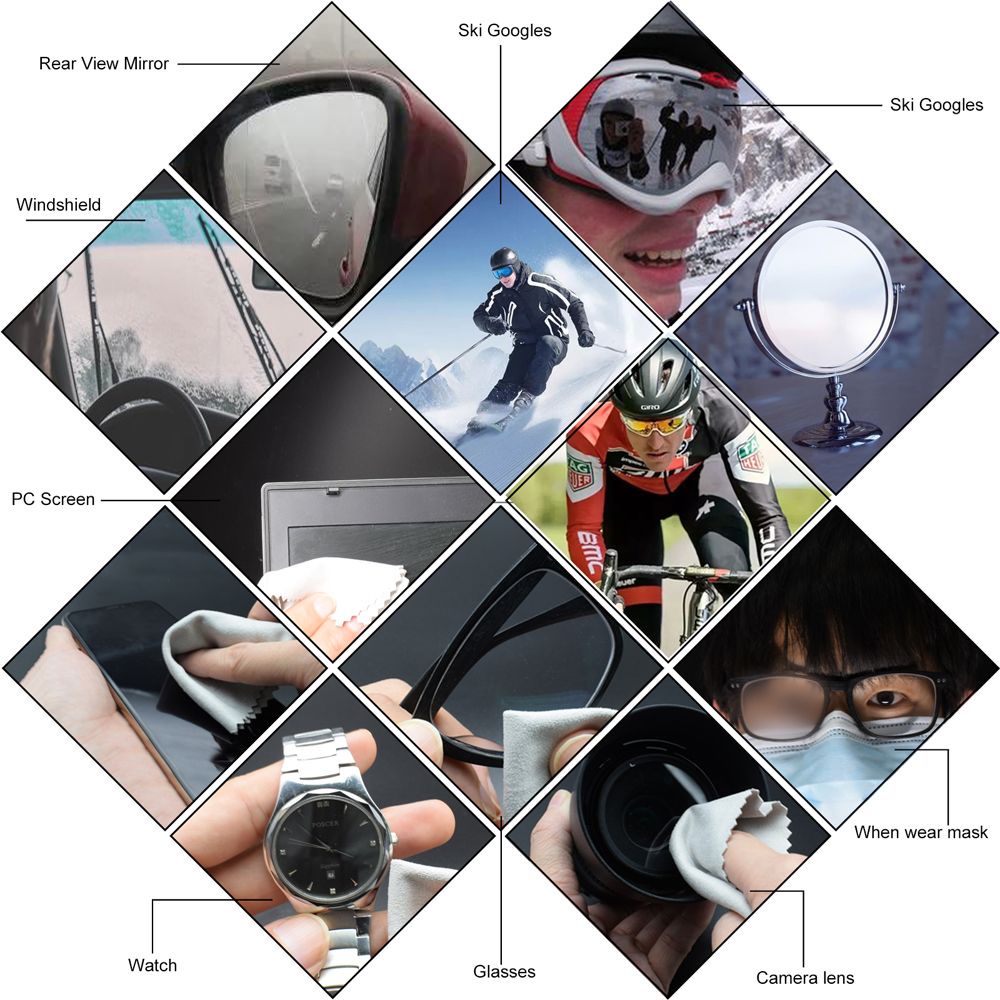 MOCHO Set 5 khăn lau kính xe hơi bảo vệ ống kính máy ảnh chống sương mù lâu trôi có thể tái sử dụng nhiều màu