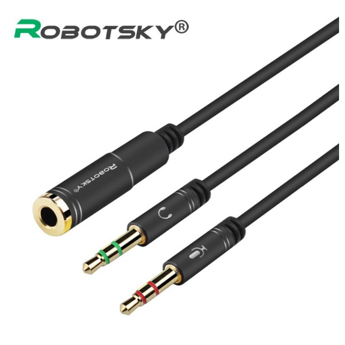 Cáp gộp 2 đầu 3.5mm (loa + mic) các loại