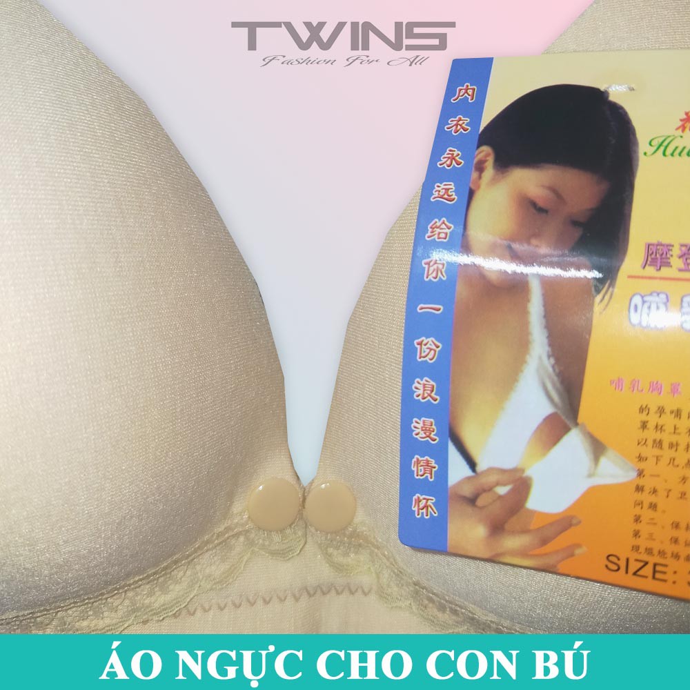 Áo ngực cho con bú không gọng cotton nút bấm mút ép vừa thoải mái thoáng mát size lớn 36-38-40-42
