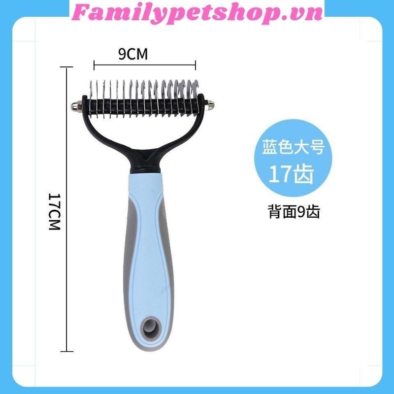 Lược gỡ rối lông cho chó mèo thú cưng-dụng cụ chải lông cho chó mèo hai mặt-familypetshop.vn