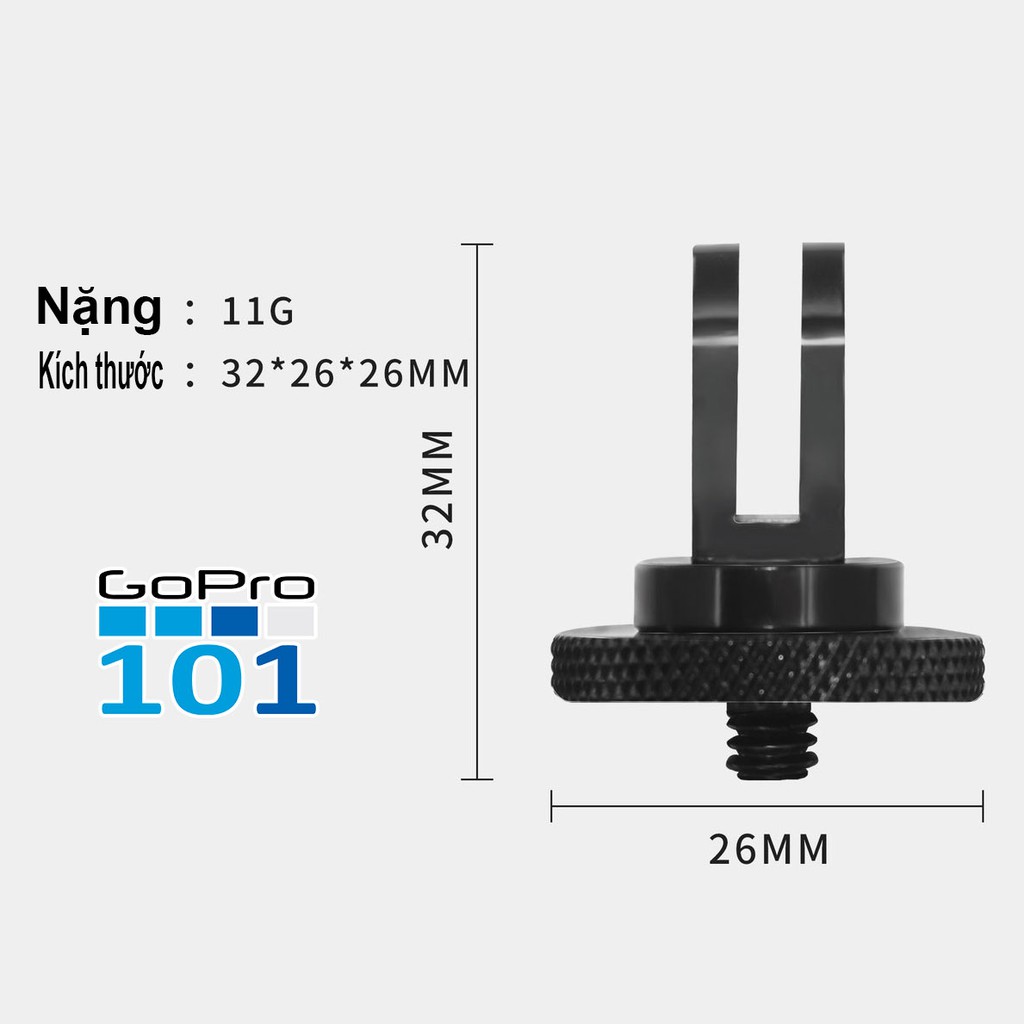 Ngàm Gắn Máy Ảnh Hợp Kim Nhôm 1/4 Inches Cho Gopro Hero 7 5 6 Session Sjcam Sj4000 Xiaomi Yi 4k Eken H9 - GoPro101