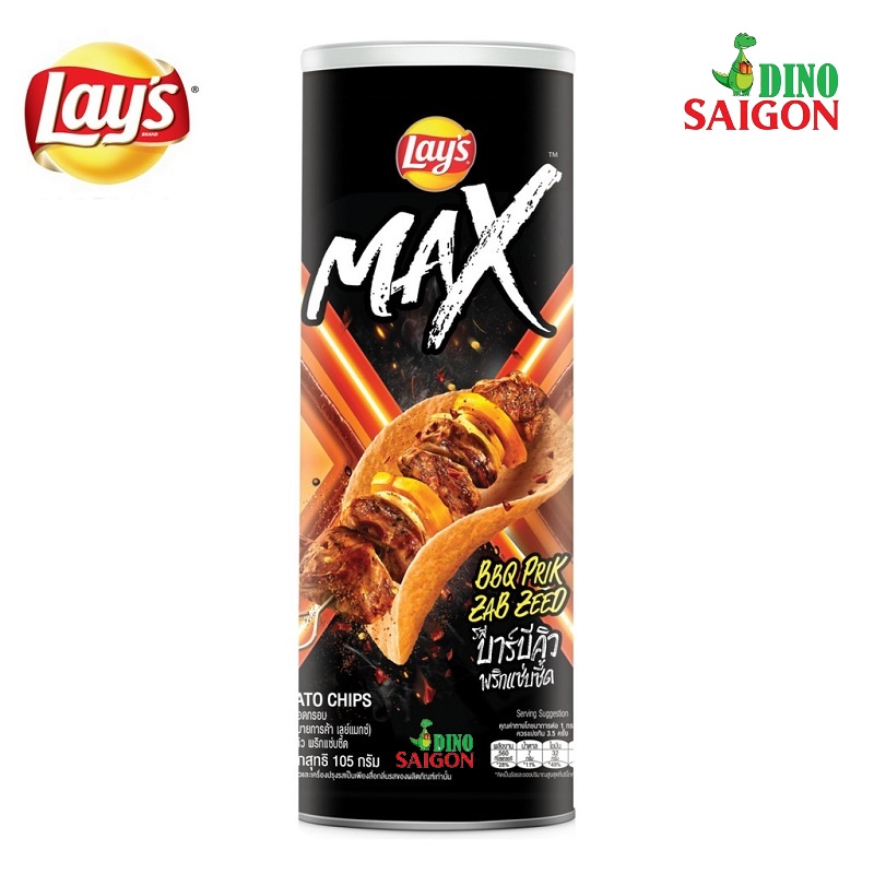 Combo 2 Hộp Bánh snack Khoai tây miếng Lay's Max Thái 105g Mix 2 Vị Phô mai tan chảy và Sườn cay nướng BBQ