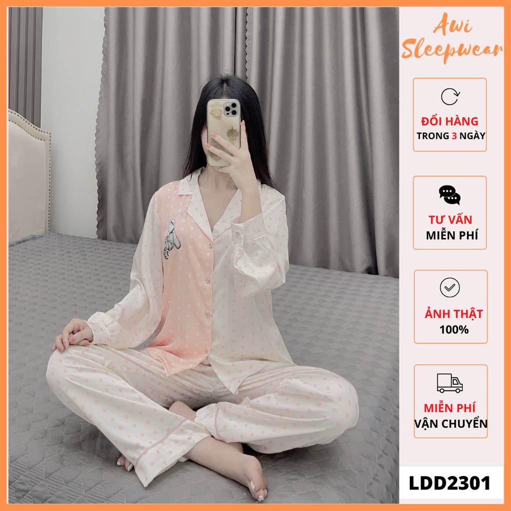 Bộ Pyjama Lụa Latin Dài Tay Nhiều Mẫu Sam Luxury 2 - Awi Sleepwear
