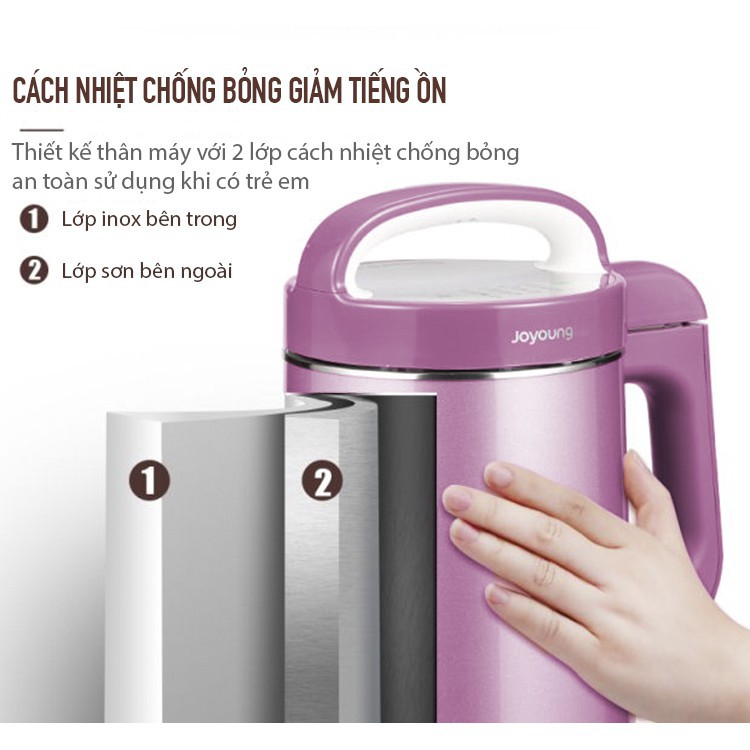 Máy Làm Sữa Đậu Nành Tự Động Joyoung DJ12R - A03SG Dung tích 1.2 Lít Tiện Lợi