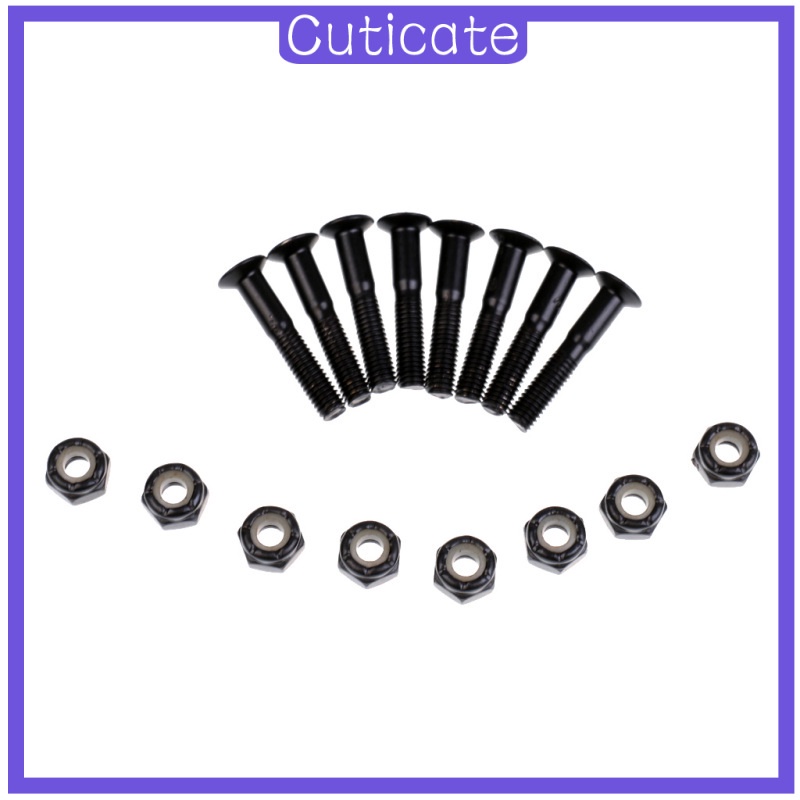 Set 8 đai ốc màu đen 25mm chuyên dụng cho ván trượt