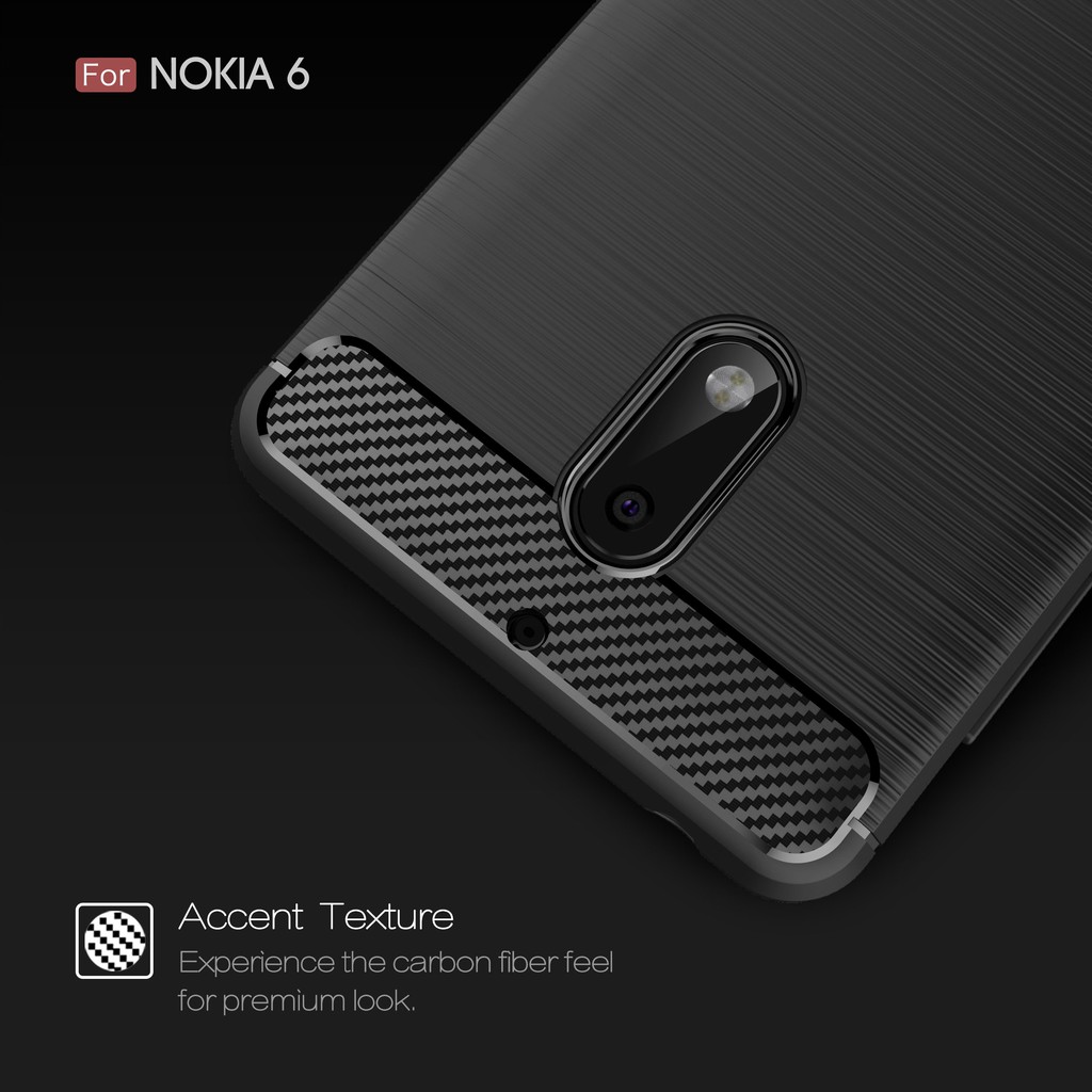 Ốp lưng TPU mềm sợi carbon cho Nokia 6 (2017)/Nokia 6 (2018)