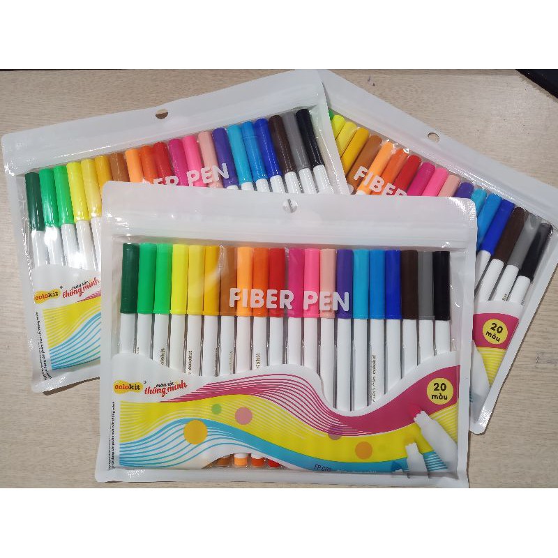 [Mã LIFEXANH03 giảm 10% đơn 500K] BỘ BÚT LÔNG MÀU FIBER PEN COLOKIT 20 MÀU FP-C03